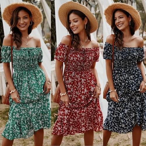 Design Womens Printed Dress New Bohemian Products In Spring And Summer Vestido