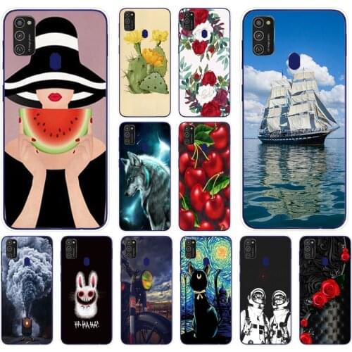 E For Samsung M21 Case 6.4" Soft Silicon Tpu Cover For Samsung Galaxy M11 M21 SM-M215FZGUSER m215 Bumper Funda 360 Protective