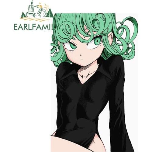 EARLFAMILY 13cm x 8.2cm for Tatsumaki One Punch Man Decal Sunscreen Car Stickers Surfboard Windshield Trunk Car Door Protector