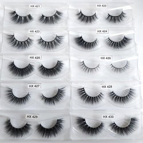 Hexuan Lashes Wholesale Thick Strip 20MM False Eyelashes 3D Mink Lashes 30 pairs/pack With Custom Packaging Label