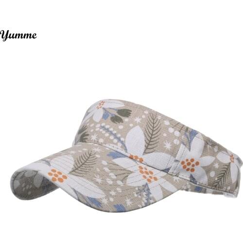 Unisex Classic Sun Sports Visor Hat Headband Summer Cap For Women Flowers Print Outdoor Running Femme Sun Protection Hats #LR3