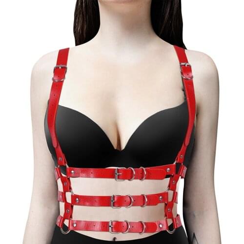 Leather Body Binding Harness Erotic Lingerie Open Chest Suspender Tops Waist Bondage Restrict Belt Bdsm Sex Lingerie Club Rave