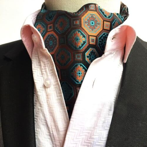 Fashion Design Mens Tie Luxury Vintage Paisley Ascots Classic Britsh Style Jacquard Woven Ascot for Men