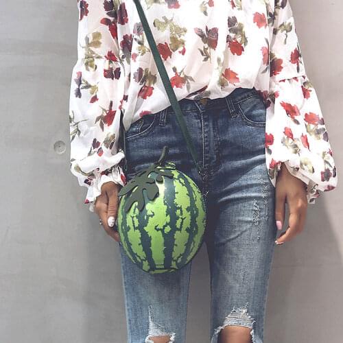 2021 New Fashion Women Messenger Shoulder Bag Watermelon Shape PU Leather Mini Girls Crossbody Bag Handbag Sac Bolsa Feminina Q5