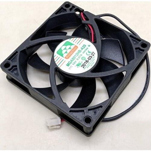 Cooling fan 80mm Dual Ball MGT8012MB-A20 MGT8012HB-A20 80*80*20MM 8020 DC 12V 2wire 3wire cooling fan