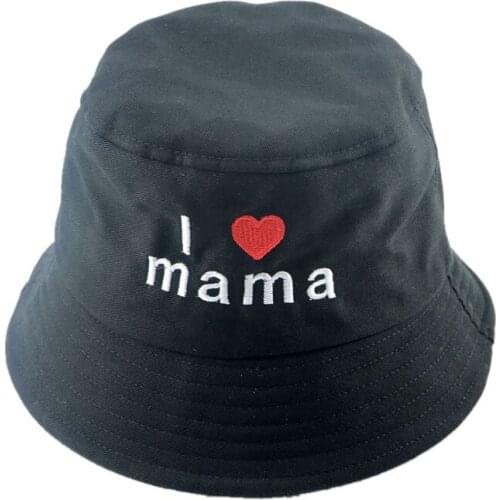 I love Mama Embroidery cap Beach hat Little Girl Boy Children Bucket Hat Summer Sun hat Kids Beach School Sport Gift Cap H162D
