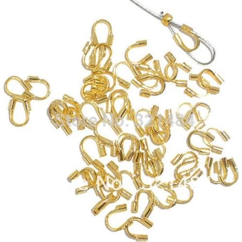 1000pcs 5mm Gold Plated Wire Guardian Wire Protectors Wire Guards End Crimp Beads Jewelry Findings Accessoreis