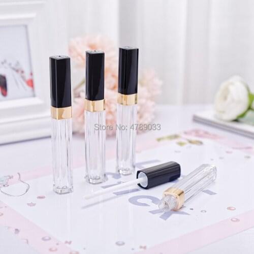 10/30/50pcs 6.5ml Empty Lip Gloss Tubes Transparent Square Lip Gloss Containers Plastic Liquid Lipstick Bottle
