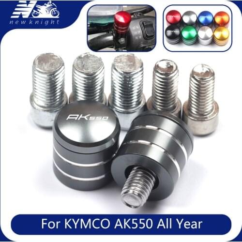 With Logo 2 Pcs For KYMCO AK 550 AK550 All Years Motorcycle CNC Aluminum Rearview Handlebar Mirror Bolt Screws Mount Adapter
