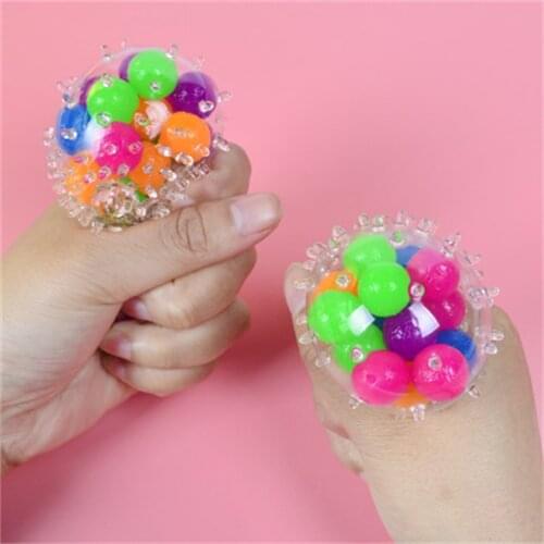 Globbles Spongy Rainbow Stress Ball Squeezable Pressure Toy Anti Stress Relief Ball Toy For Adult Kids Globbles Balls 1/2/5/10pc