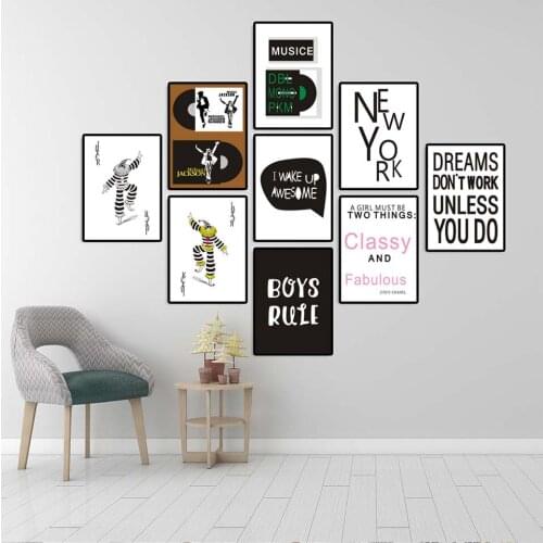 Nordic Love Quote Paintings Black White Wall Art Canvas Posters and Prints Wall Picture for Modern Living Room Home Pictures