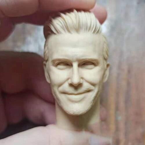 In Stock 1/6th Male Handsome Guy Soccer Superstar David Robert Joseph White Head Sculpture Unpainted For 12inch Doll Action