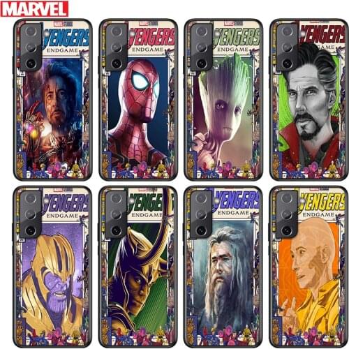 Marvel superhero poster For Samsung Galaxy S21 S20 FE S10e S10 S9 S8 S7 S6 Ultra Plus Lite 5G Edge Black Soft Phone Case
