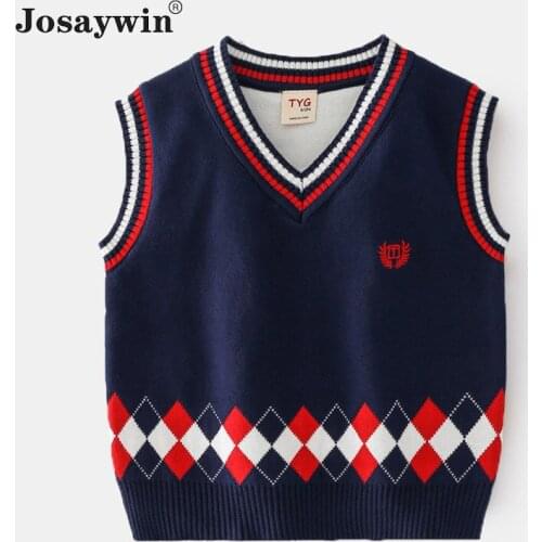 Josaywin Knitted Sweater Vest Baby Girl Boy Sweater Kids Sleeveless Pull Cute Cartoon Autumn Winter Sweater Baby Girl Clothes