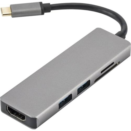 Type-C To 2 Ports Usb3.0 Hub Sd Tf Card Reader Usb 3.0 Multi-Function Card Reader