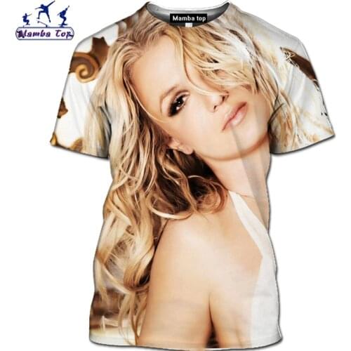 Mamba Top 3D Hentai Beauty Bikini Shirt Nature Forest Shirt Harajuku Singer Britney Spears T-Shirts Hip-Hop Music Mens T-Shirt