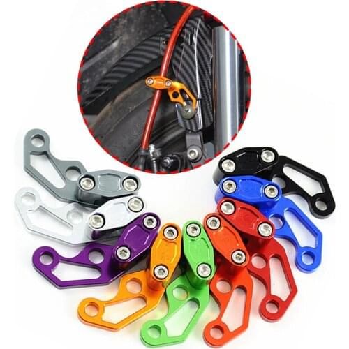 Universal Aluminum Motorcycle Oil Pipe Cable Clip Brake Cable Tube Line Clamps Fit For Dirt Bike ATV Black/Red/Blue/Gold/Silvery