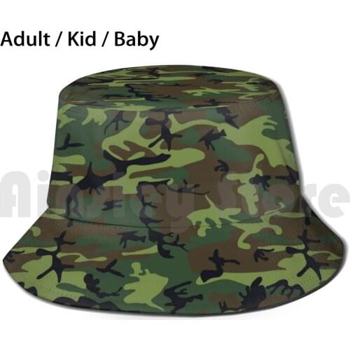 Military Camouflage Sun Hat Foldable UV Protection Camouflage Military Pattern Green Brown Soldier Army Camouflage Pattern