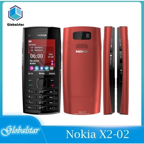 Nokia X2-02 Refurbished mobile phones Original Unlocked Single Core Symbian OS Bluetooth FM Radio Dual SIM 1020mAh Fast deliver