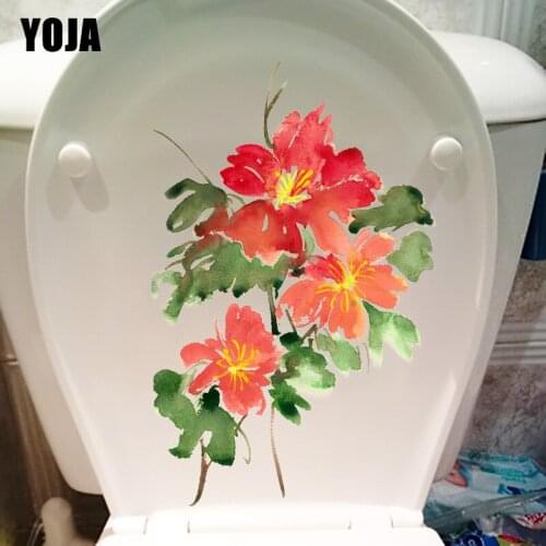 YOJA 15.5*24CM Gorgeous Floral Watercolor Classical Art Bedroom Wall Stickers Mural Toilet Decor T1-1537