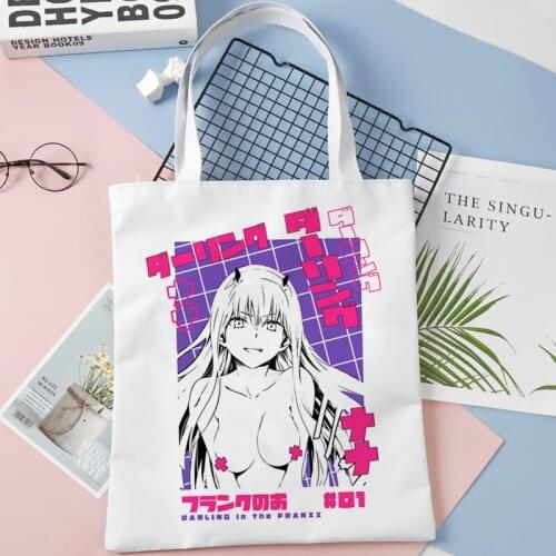 Darling in the Franxx shopping bag grocery jute bag shopper handbag tote bag reusable woven bolsa compra boodschappentas cabas