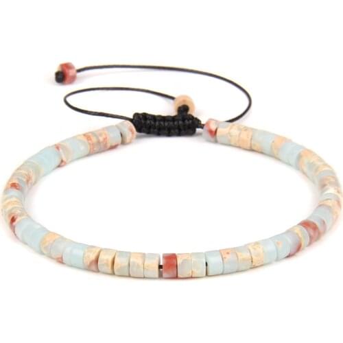 Natural Stone Women Bracelet 2x4mm Colorful Imperial Jaspers Beads Yoga Bracelet Men Handmade Adjustable Eenrgy Jewelry Gifts