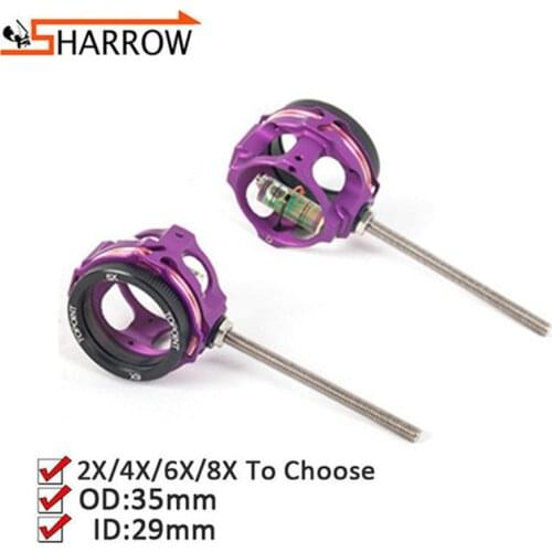 1pc 0.019 Optic Fiber Sight Lens Compound Bow Shooting 2X/4X/6X/8X Bow Sight Scope 10-32 Thread Arhcery Hunting Accessories