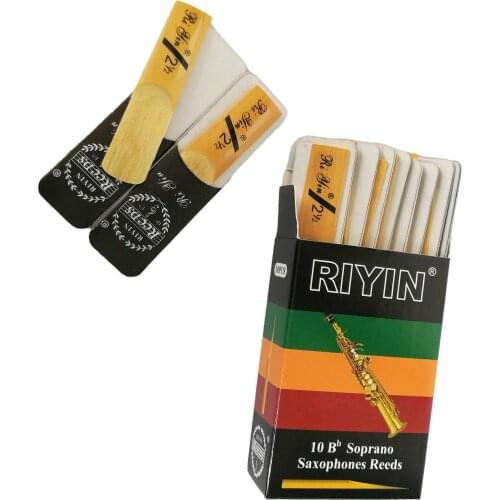 10pcs Soprano Saxophone Reeds Strength 1.5 2.0 2.5 3.0 Bb Tone Sax Instrument Reed for Beginners Woodwind Instrument Parts