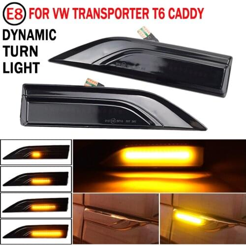 2pcs Flowing Side Repeater Lamp Dynamic LED Side Marker Light Panel Lamp For VW Transporter T6 Multivan T6 Caddy 2015-2019