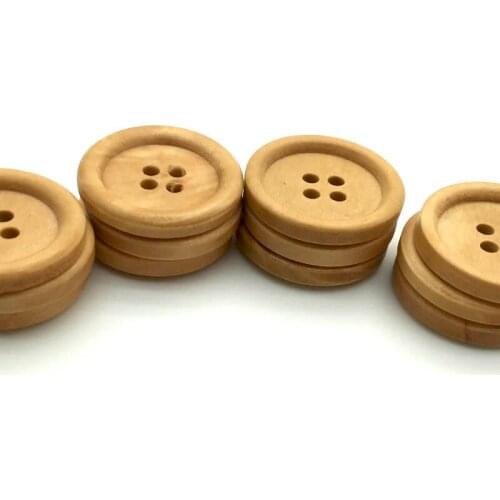 30/50PCS Mixed 4Holes Wooden Buttons Natural Color Round Sewing Scrapbooking DIY Buttons Sewing Accessories Clothing Crafts