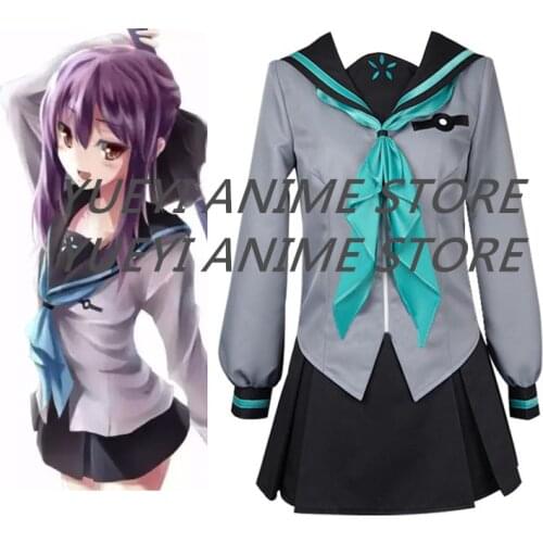 Anime Seraph Of The End Hiiragi Shinoa Cosplay Costume Gray School Uniform Dress Customize your size