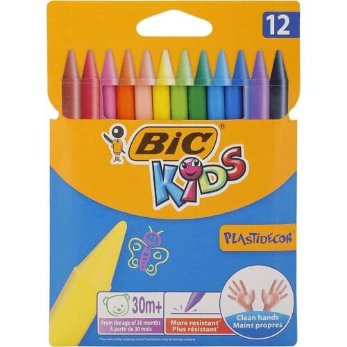 BIC Kids Plastidecor Colouring Crayons 12 Pack