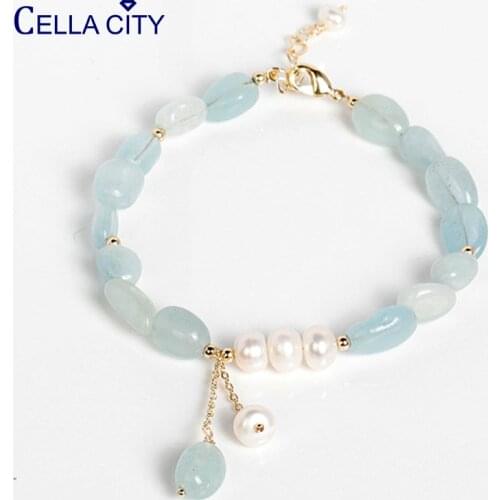 Cellacity Elegant Freshwater Pearl Bracelet for Women Silver 925 Jewelry Natural Gemstone Trendy Female Gift for Anniversary