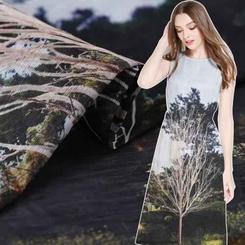 Digital printing silk linen fabric cheongsam silk fabric for dress breathable natural linen fabric wholesale silk cloth