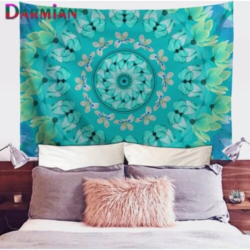 DARMIAN 2021 Mandala Flowers Print Tapestry Headboard Wall Art Bedspread Dorm Tapestry for Living Room Bedroom Home Decor Tapiz