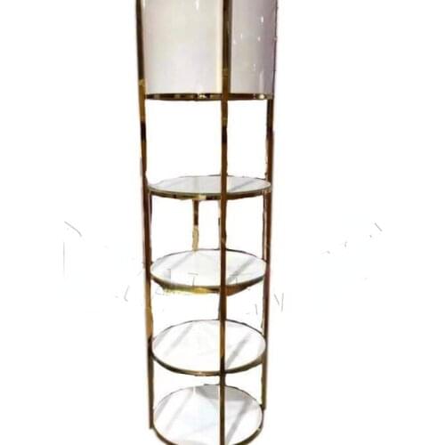 Elegant Gold Frame Stainless Steel Party Supplies Bar Rack Wine Shelf For Sale