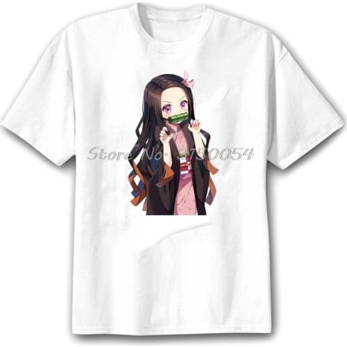 Kamado Nezuko Anime Print Demon Slayer Unisex Harajuku Men Tshirt Top Casual Tee Kawaii Original Comic Cotton T-shirt