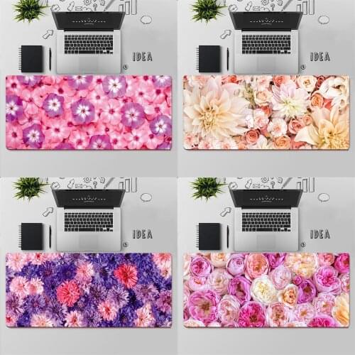 Gaming Mouse Pad Large Mouse Pad PC Gamer Computer Mouse Mat Elegant Pink Purple Peony Flower Big Mousepad XXL Keyboard Desk Mat