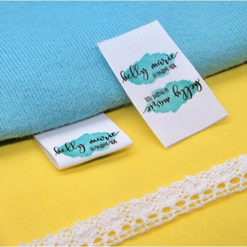 Custom Clothing Labels , Personalized Brand, Cotton printed Tags, Handmade label, Logo or Text, Watercolor Labels (FR099)