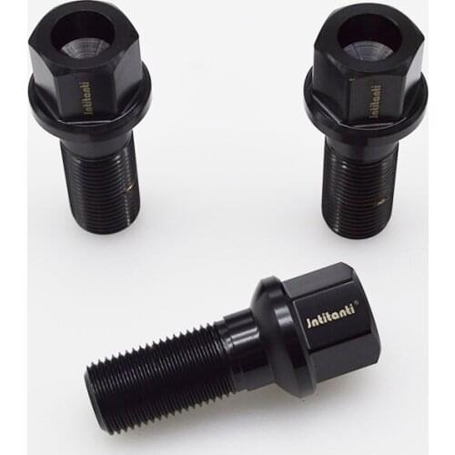 High performance black color ball seat Gr.5 titanium lug bolts M14*1.5*30mm