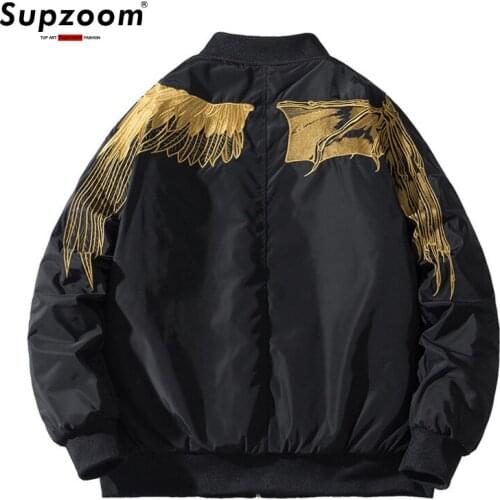 2020 New Arrival Zipper Cotton Liner Rib Sleeve Embroidery Bomber Jacket Popular Logo Embroidered Flight Suit Baseball Coat