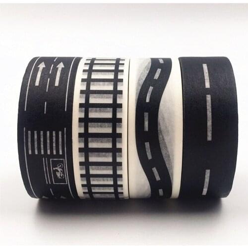 15mm*10m Black and White Adhesive Tape Japanese Washi Tape Decorative Tape DIY Scrapbook Paper Photo Album Masking Tape Set