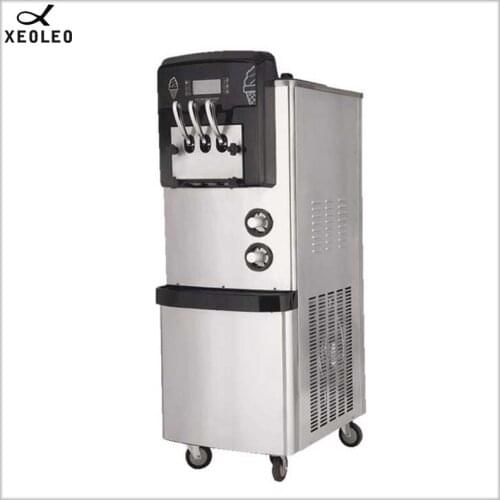 XEOLEO 3 Flavor Soft Ice cream maker 42-48L/H Ice cream machine 3600W 2HP Air cooling Vertical Stainless steel Yogurt machine