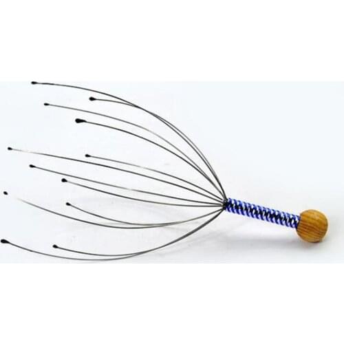 Hot 300pcs/lot 12 Finger Head Relax Massager Hair Held SPA Scalp Neck Stress Relief Massage Release Head Physician