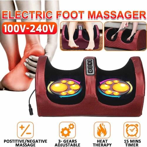 Foot Massage Machine 24W Auotmatic Working Electric Shiatsu Foot Massager Heating Therapy Foot Massage Roller Leg Pain Relief
