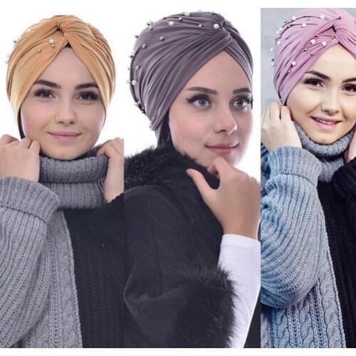 Muslim cotton turban hijab bonnet arab wrap head turbans for women indian african turbans Twist headband turbante mujer