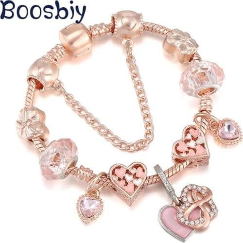 New Fashion Shiny Eternal Symbol Heart Pendant Charm Bracelet 2021 Special Offer Female Bracelets For Women Jewelry Gift