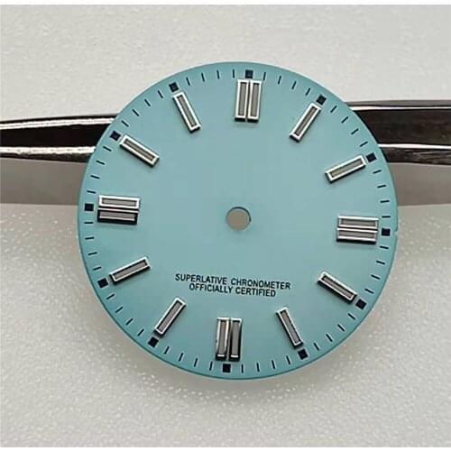 For New Log 28mm Green Luminous Dial Strong Blue And Green Luminous Surface Nail No Logo Modified Diving Watch