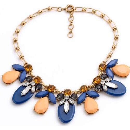 Bulk Price Well Stuited Blooming Necklaces 2015 For Mother Daughter Brilliant Resin Glass Made Jewelry