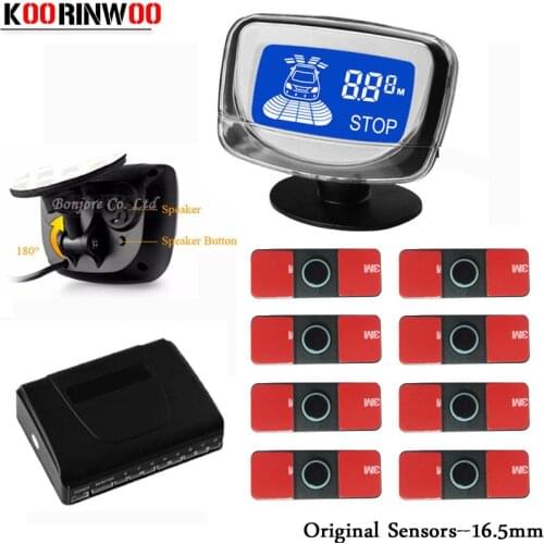 Koorinwoo 2019 Parktronic Lcd Screen Car Parking Sensor 8 Radars Auto detector Front Back Vehicle with Sensors Parking System
